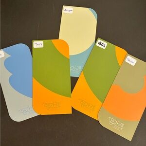 5 book marks from the group seventeen and 7 bang bang the live photocards bts